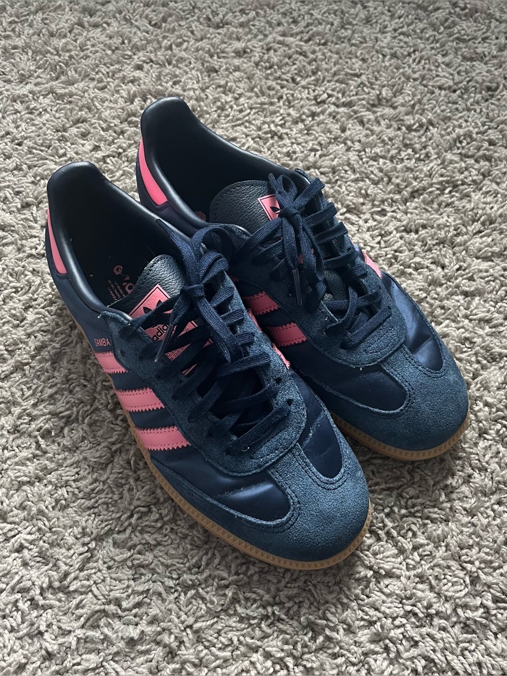 Adidas Navy and Pink Sambas